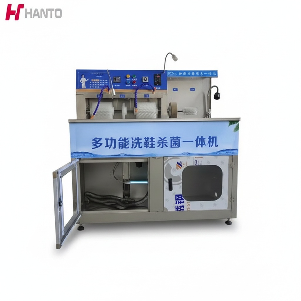 Shoe Cleaner - 業務用靴洗浄機、ステンレス製120 x 110 x 55cm、工業用靴洗浄機、半自動スニーカークリーナー
