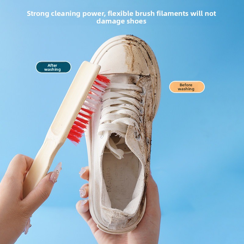 1個入り 家庭用 長柄竹製靴ブラシ 硬毛 洗濯・床掃除ブラシ - Shoe Cleaning Brush のレビューと価格
