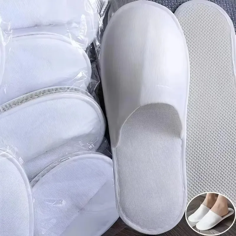 ユニセックス使い捨てホワイトホテルスリッパ、便利な家庭用、ゲ - Shoe Cleaner のレビューと価格
