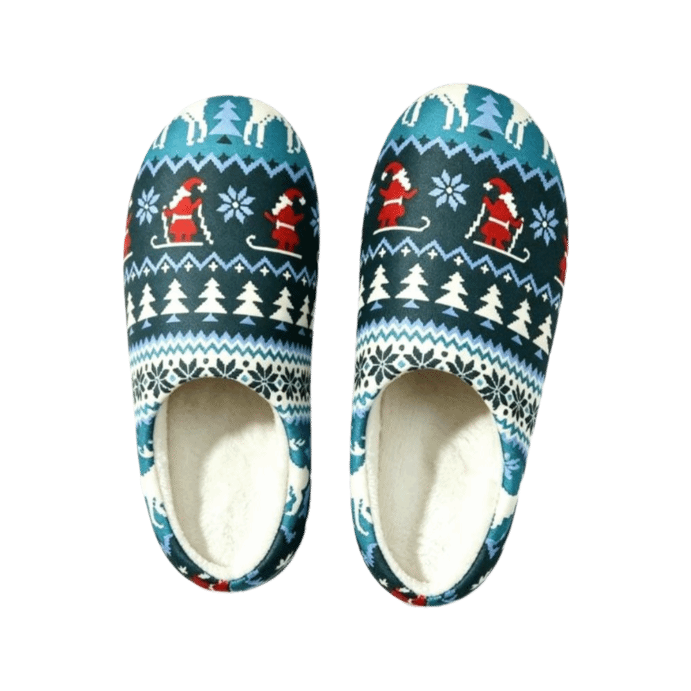 漫画風のかわいいサンタクロースのクリスマスぬいぐるみスリッパ - Shoe Tree のレビューと価格