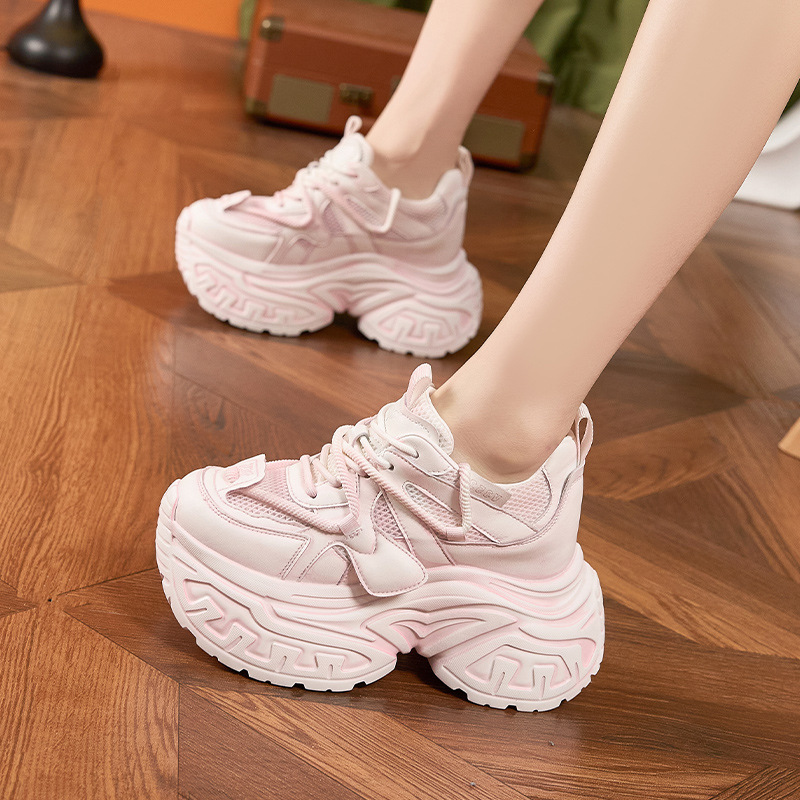 女性の夏のためのインナーハイトニングシューズ新しい厚底婦人靴 - Shoe Brush のレビューと価格