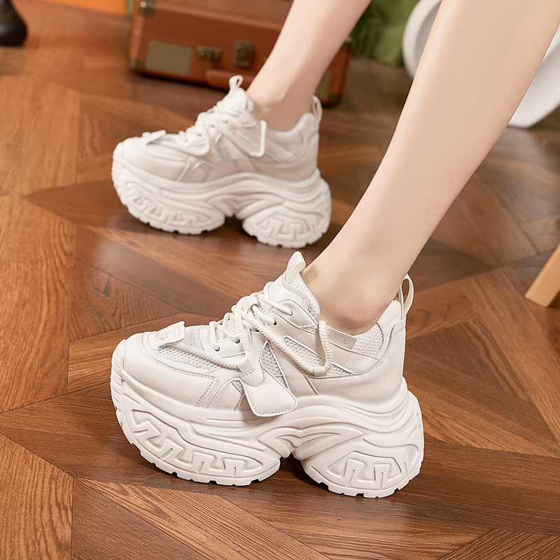 女性の夏のためのインナーハイトニングシューズ新しい厚底婦人靴 - Shoe Brush のレビューと価格