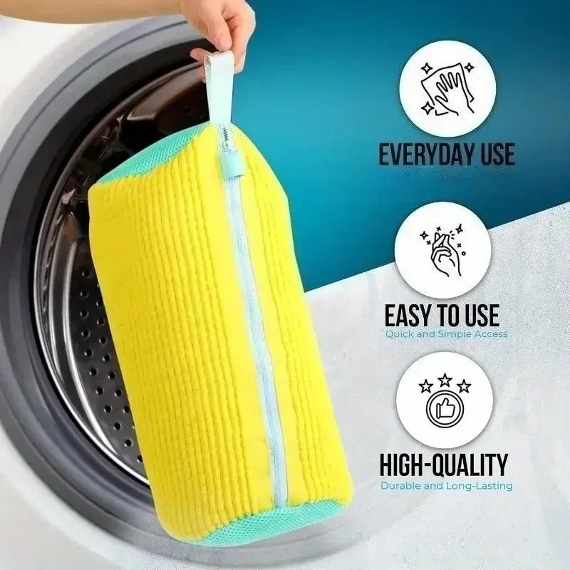洗濯機で洗える、家庭用シューズ洗い用バッグ。内側にシェニール - Shoe Cleaning Brush のレビューと価格
